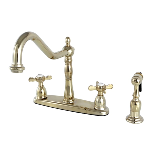 Essex Centerset Kitchen Faucet, Polished Brass